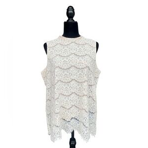 Rose & Olive Women’s Lace Overlay Sleeveless Top Size XLarge